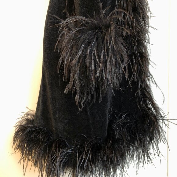 Berek Vintage Long Black Feathery Cardigan Sweater Evening Glam, Size M - Picture 10 of 11